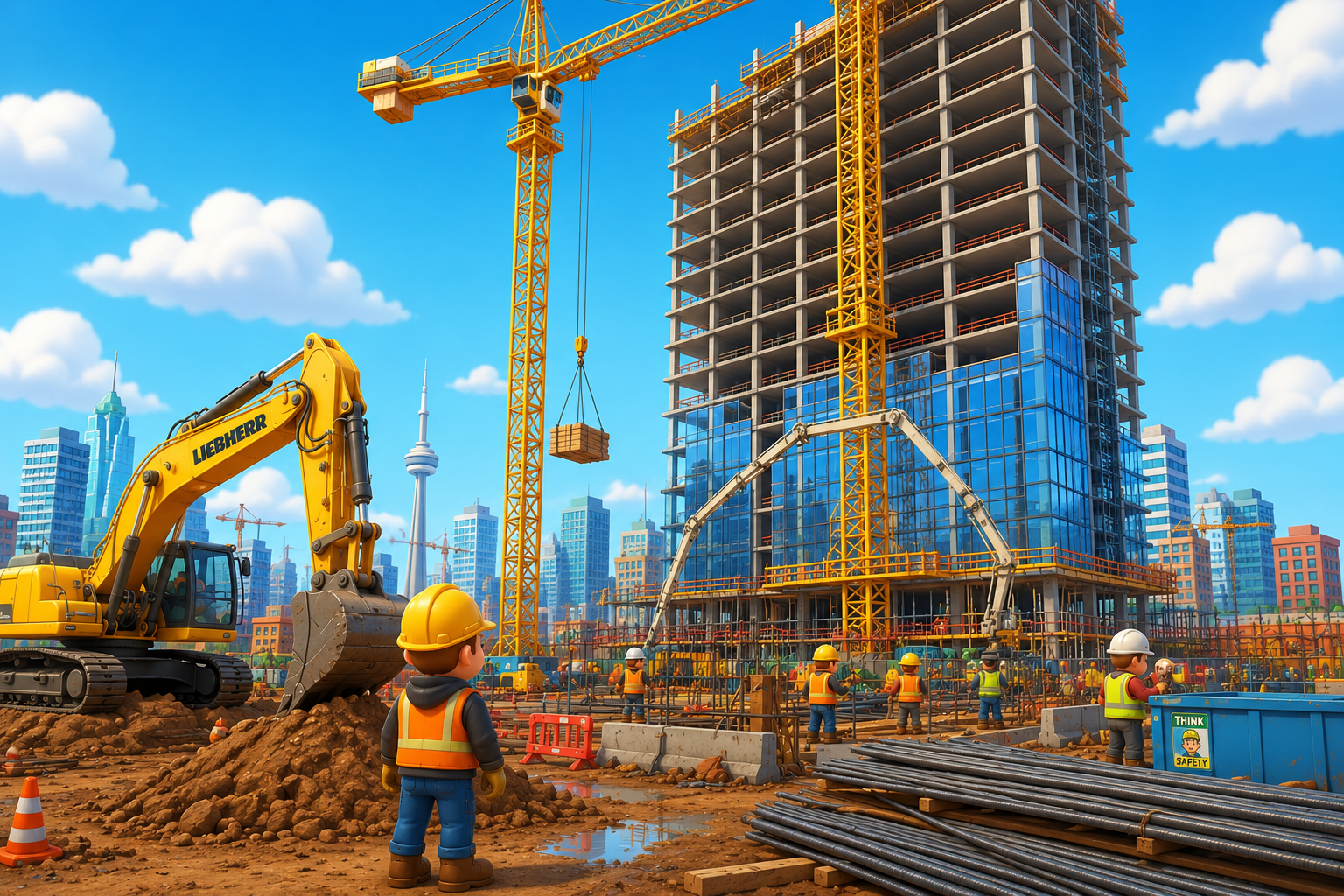 Construction site 3D render