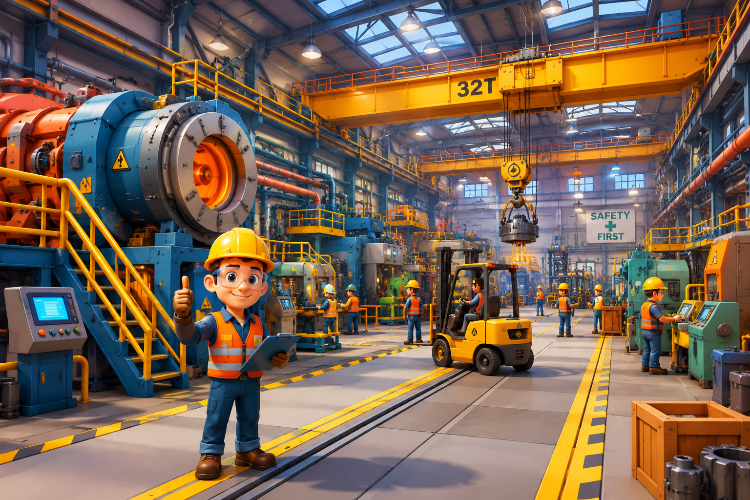 Industrial factory 3D render