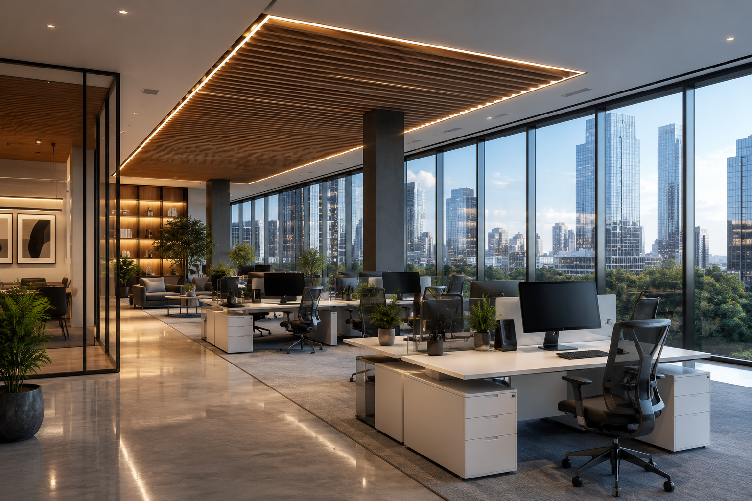 Modern corporate office 3D render