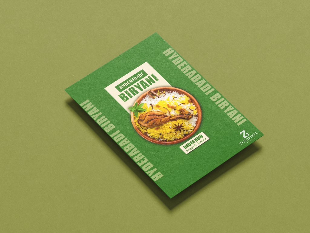 Hyderabadi Biryani card mockup