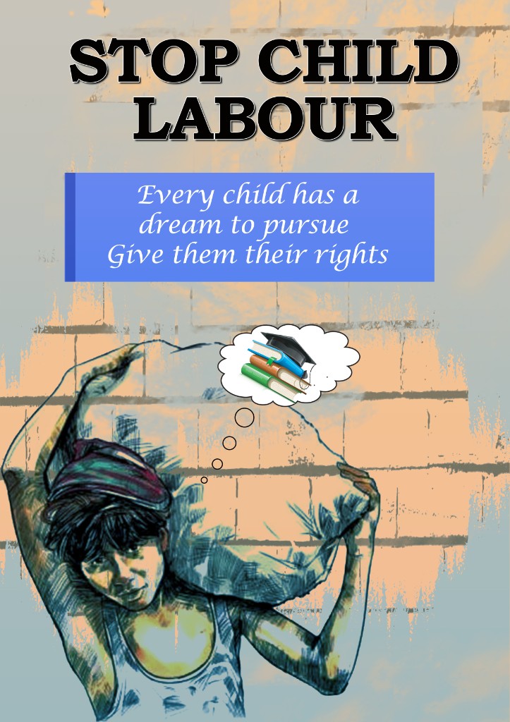 Stop child labour awareness poster